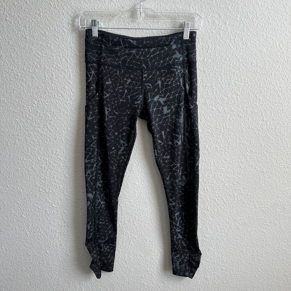 Lululemon Crop Leggings Star Crushed Women's 4 Low Rise Pockets Ruched Leg Gym